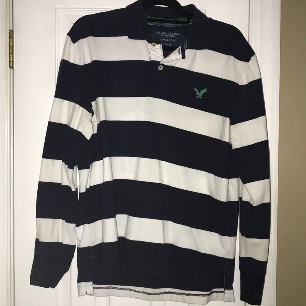 Striped Long Sleeve Polo